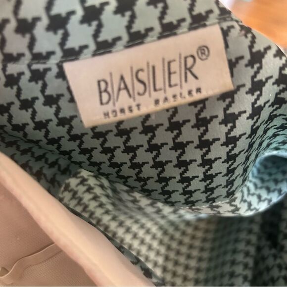 Basler Vintage Light Blue Houndstooth Satin Pajama Style Blouse Button Down Top - Picture 11 of 11